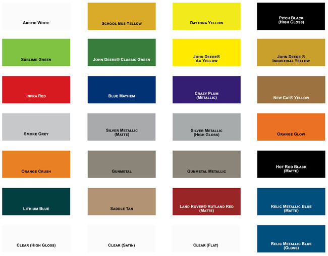 KBS MAXX Color Chart — 25+ Standard Colors