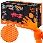 Outrageous Orange Diamond Grip Nitrile Gloves